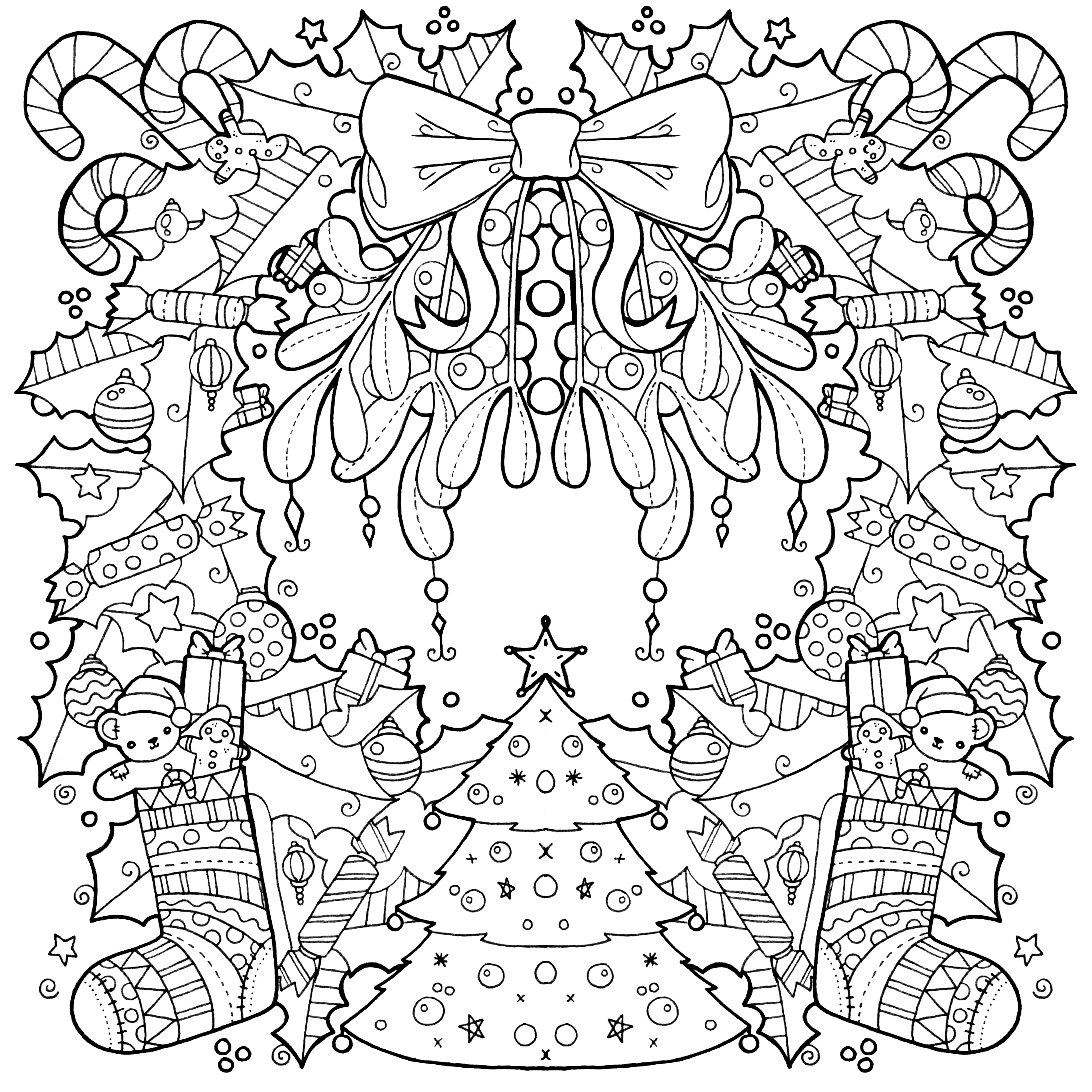 Mindfulness Coloring Christmas Paper Chains Coloring Pages